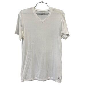 Under Armour HeatGear Athletic Shirt Size Medium V Neck Short Sleeve Athleisure